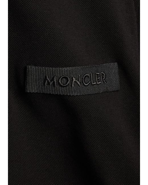 Moncler Black Logo-Embroidered Piqué Cotton Polo Shirt for men