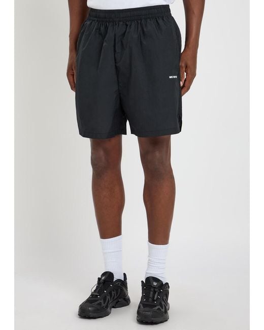 MKI Miyuki-Zoku Black Hyperlight Logo-Print Shell Shorts for men