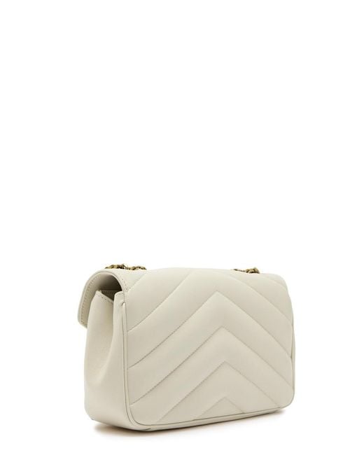 Saint Laurent Natural Loulou Small Quilted Leather Shoulder Bag