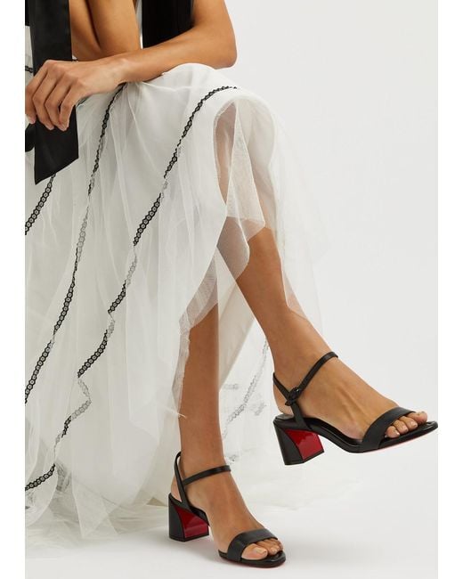 Christian Louboutin White Miss Jane 55 Leather Sandals