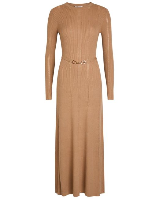 Gabriela Hearst Natural Imagene Belted Wool Midi Dress