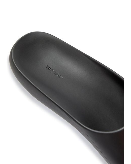 The Row Black Ama Rubber Sliders