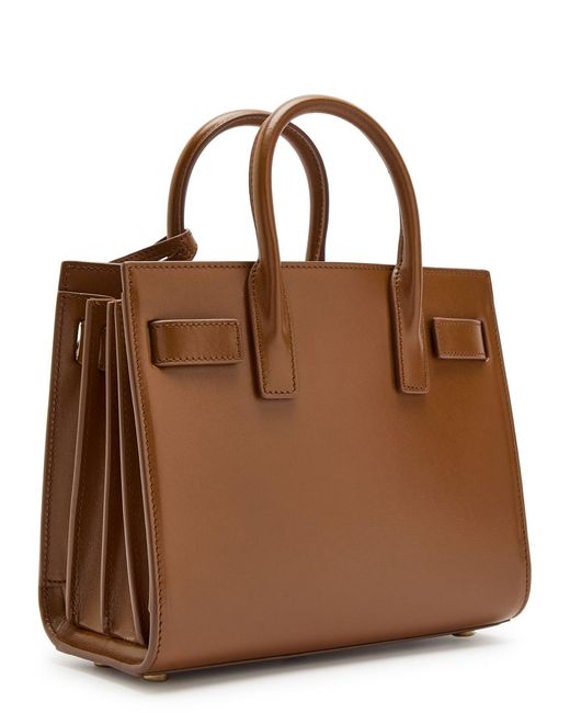 Saint Laurent Brown Sac De Jour Nano Leather Top Handle Bag