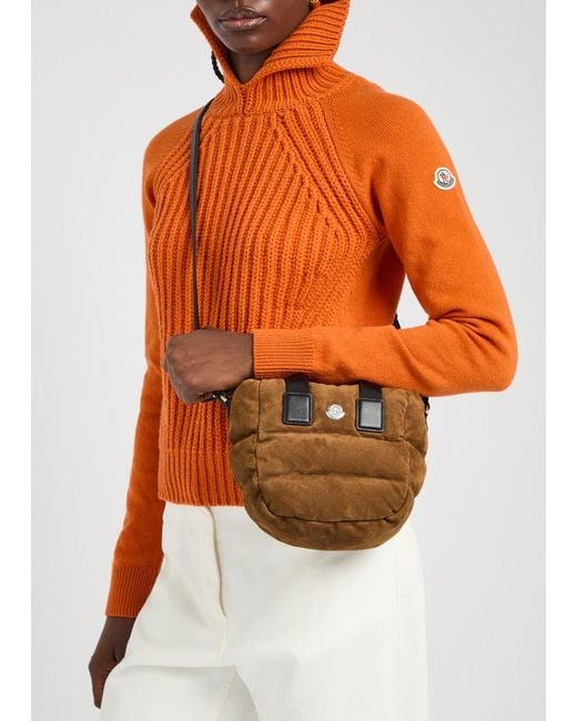 Moncler Brown Caradoc Micro Suede Cross-Body Bag