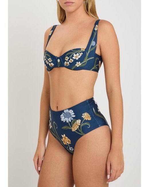 Agua Bendita Blue Zucchini Laguna Floral Underwired Bikini Top