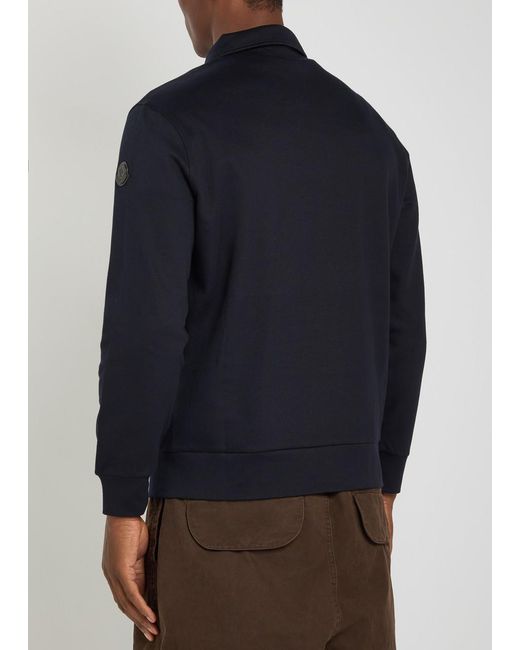Moncler Blue Patch Pocket Cotton-Blend Sweatshirt for men