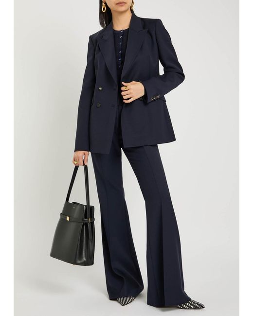 Gabriela Hearst Blue Stephanie Double-Breasted Wool Blazer Uk14/L