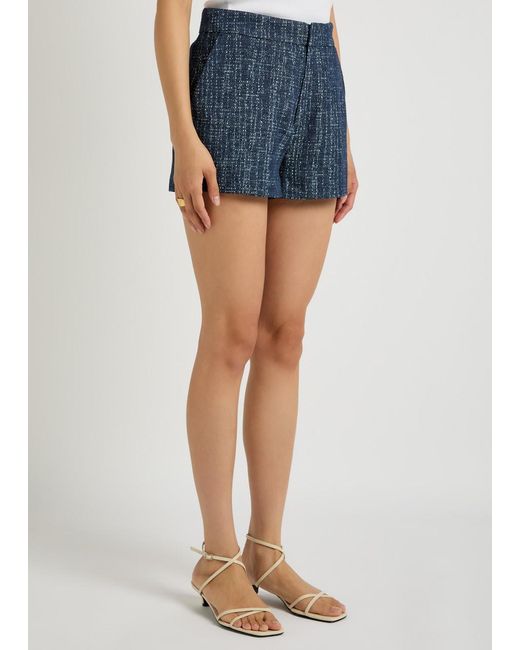 FRAME Blue The Tweed Tweed Shorts