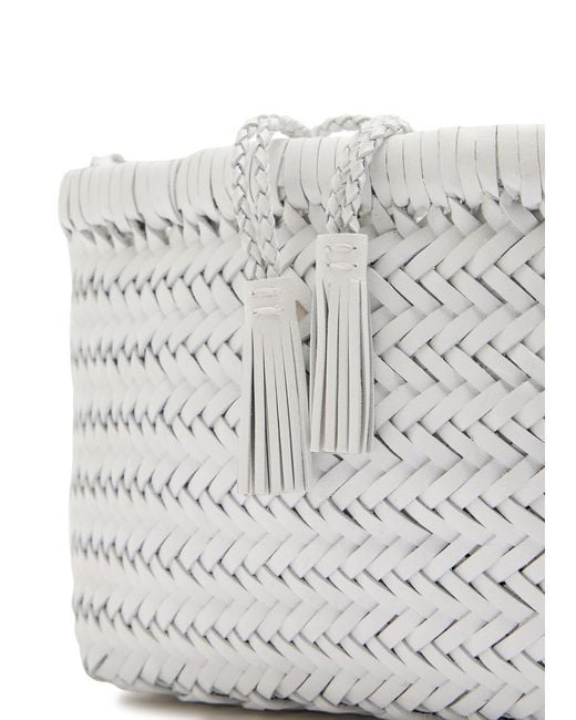 Dragon Diffusion Gray Minsu Woven Leather Cross-Body Bag