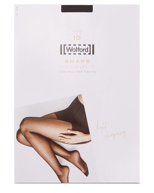 Wolford White Individual Control-Top 10 Denier Tights