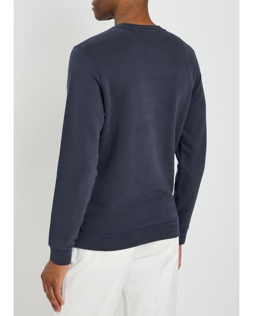 Sunspel Blue Crew-Neck Cotton Sweatshirt for men