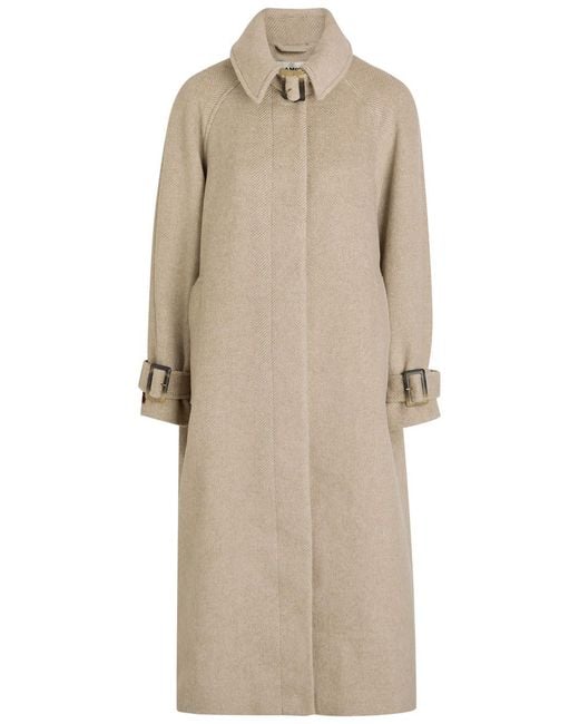 Damson Madder Natural Jude Herringbone Wool-Blend Coat