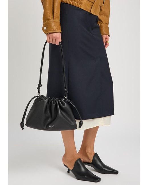 Loewe Black Flamenco Medium Grained Leather Clutch