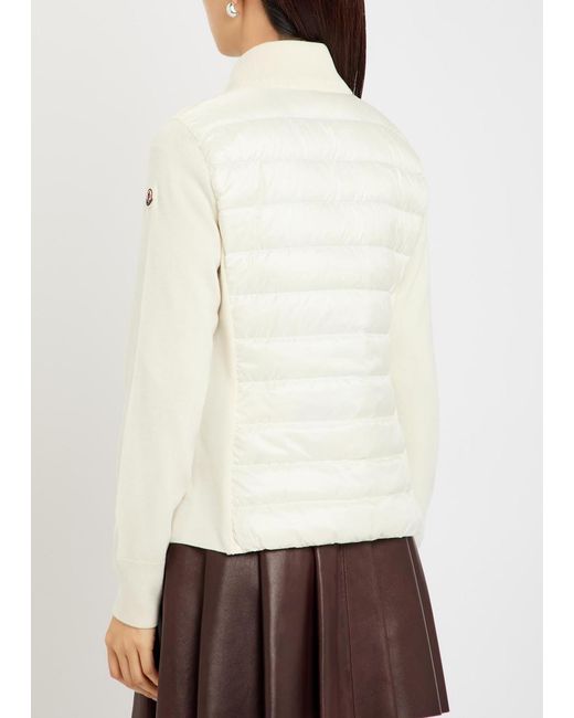 Moncler Natural Padded Wool And Nylon Jacket