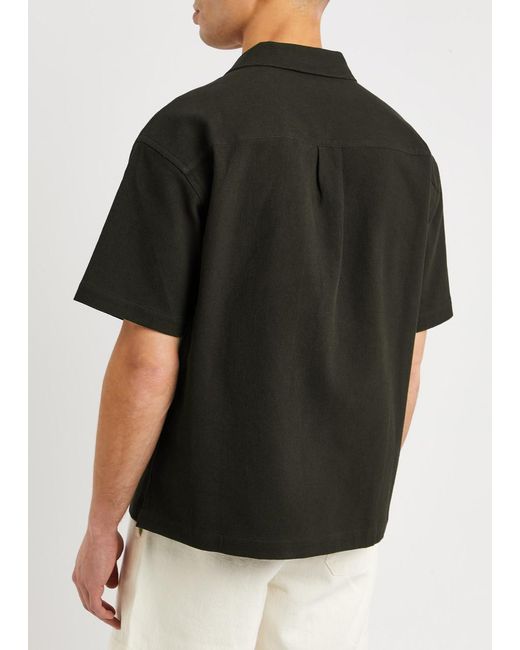 FRAME Black Waffle-knit Cotton Shirt for men