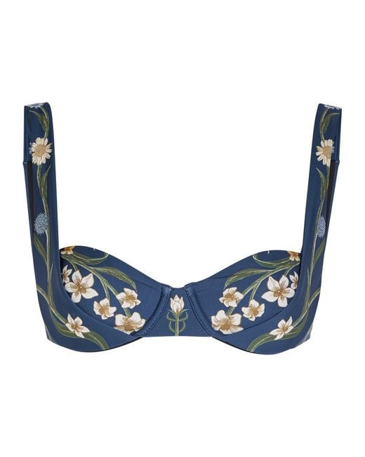 Agua Bendita Blue Zucchini Laguna Floral Underwired Bikini Top