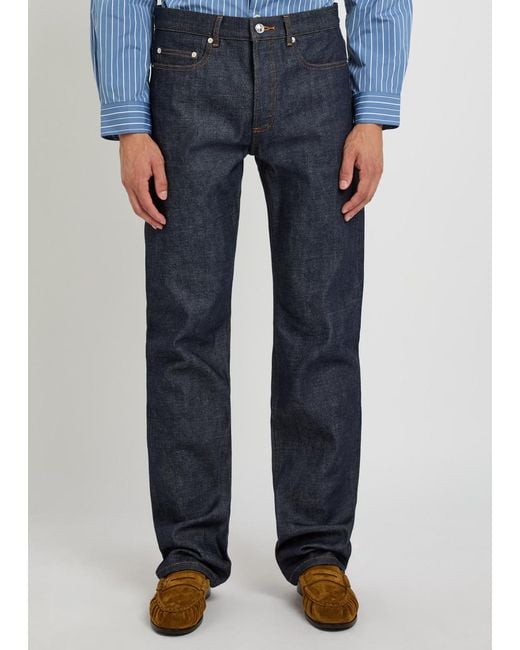 A.P.C. Blue Straight-Leg Jeans for men