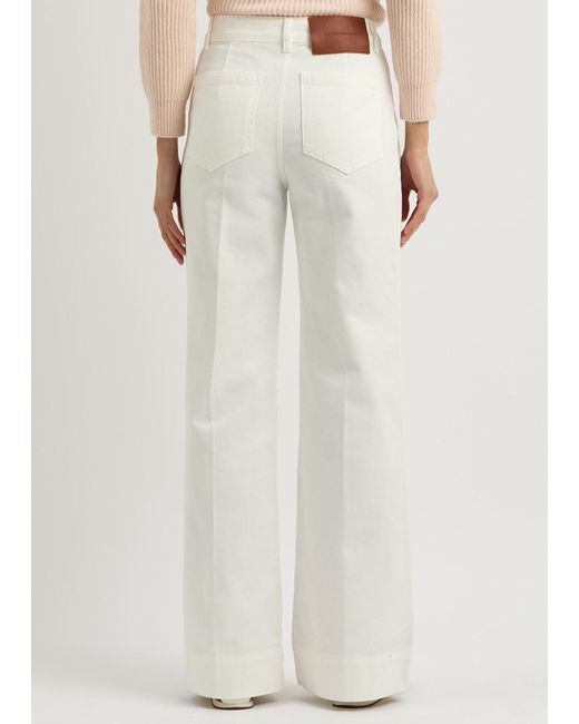 Victoria Beckham White Alina Flared-Leg Jeans