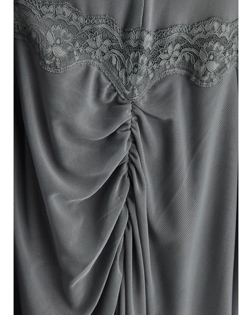 Bec & Bridge Gray Amoras Lace And Tulle Mini Dress