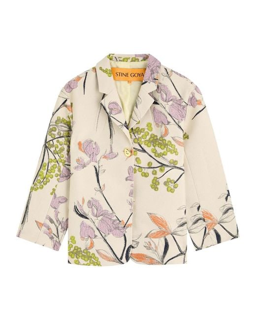 Stine Goya Metallic Floral-Jacquard Woven Blazer