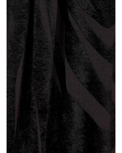 Mugler Black Patterned Devoré Mini Dress