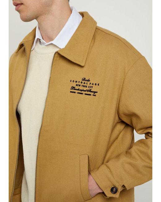 Bode Yellow Central Park Printed Twill Jacket for men