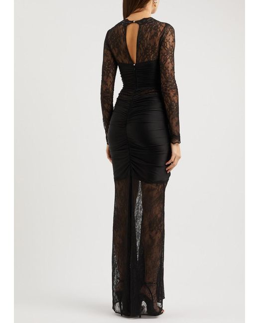 Rabanne Black Rabanne Stretch-Jersey And Lace Maxi Dress