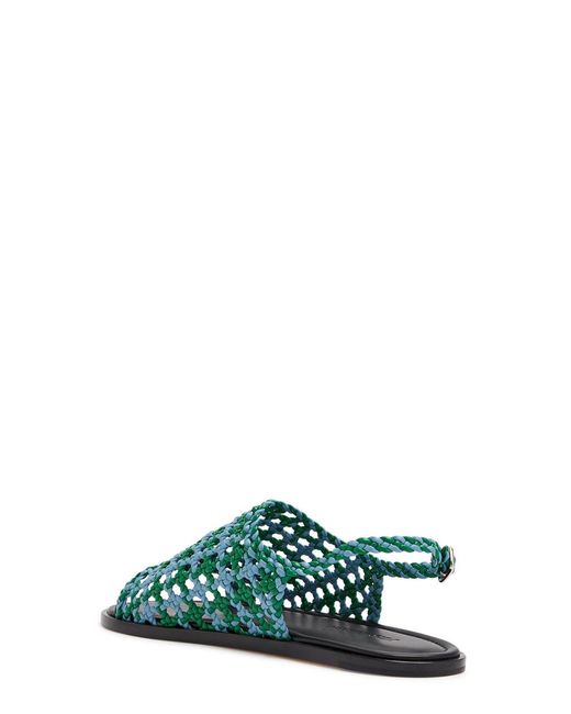 J.W. Anderson Green Net Woven Leather Sandals