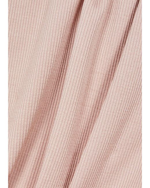 Prism Pink Rouse Ribbed Stretch-jersey T-shirt