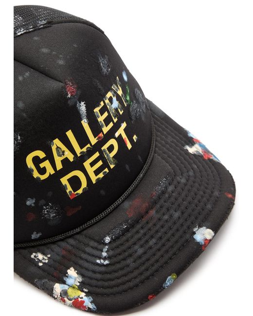 GALLERY DEPT. Black Workshop Distressed Logo-Print Trucker Cap for men