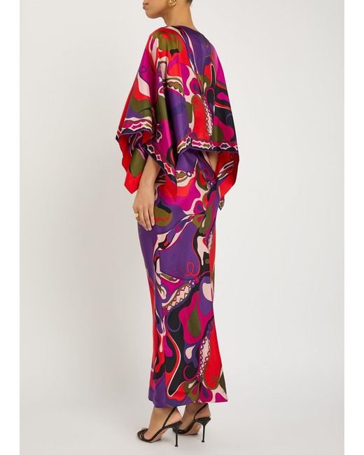 Emilio Pucci Layered Printed Silk Maxi Dress