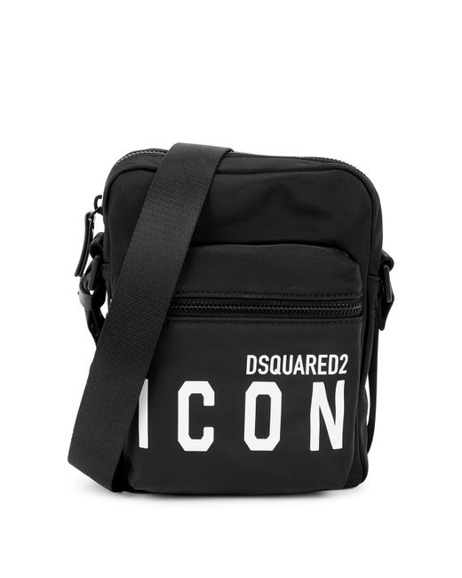 DSquared² Black Icon Nylon Cross-Body Bag for men