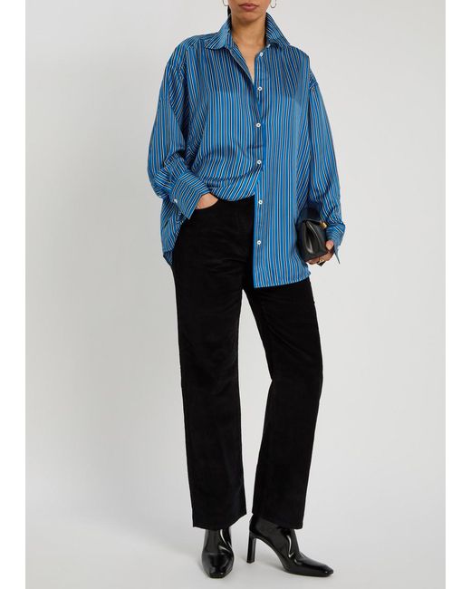 Totême Black Straight-Leg Corduroy Trousers