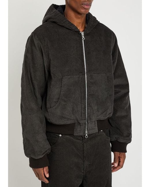 Our Legacy Black Bank Quilted Corduroy Jacket for men