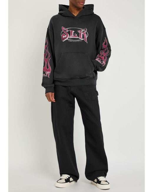 NAHMIAS Black Summerland Racing Hooded Cotton Sweatshirt for men