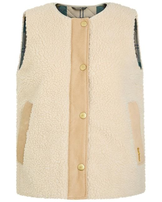 Barbour Natural Dulsie Corduroy-Trim Fleece Gilet