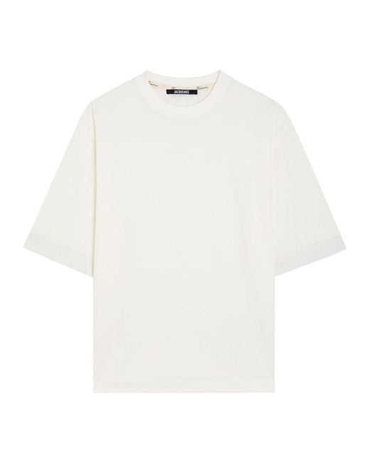 Jacquemus White Le Tshirt Ventadou Woven T-Shirt