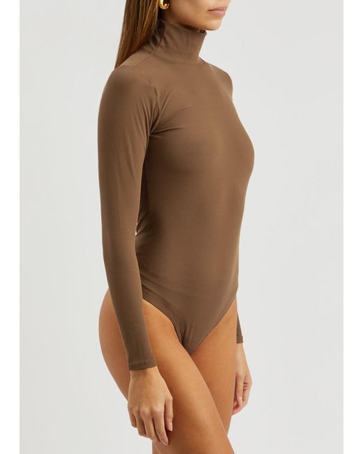 Spanx Brown Suit Yourself Ribbed Stretch-jersey Bodysuit