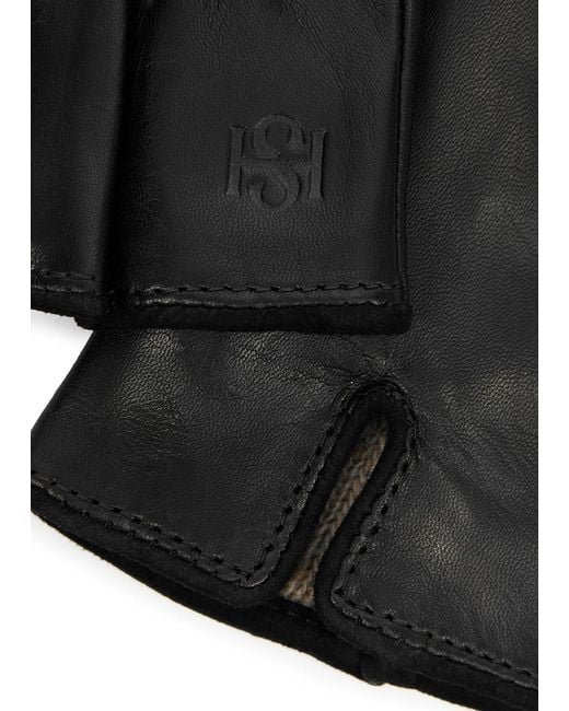Handsome Stockholm Black Essentials Leather Gloves