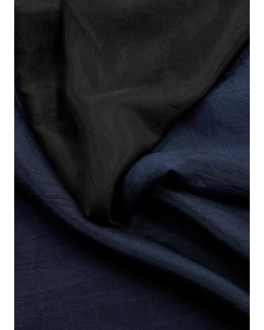 Eileen Fisher Blue Printed Silk Scarf
