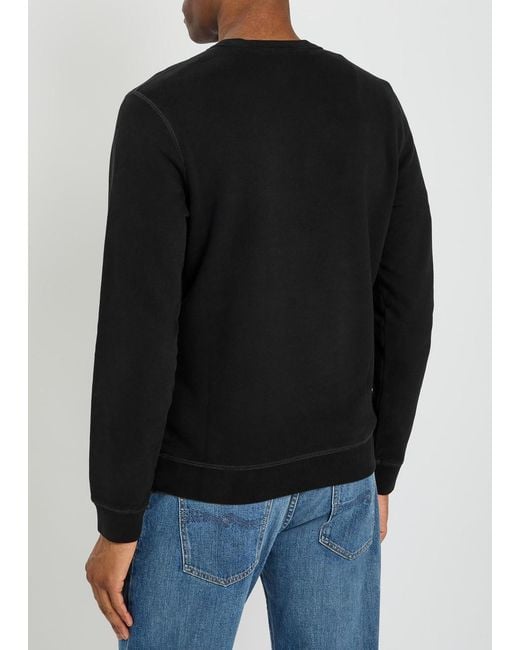Sunspel Black Crew-Neck Cotton Sweatshirt for men