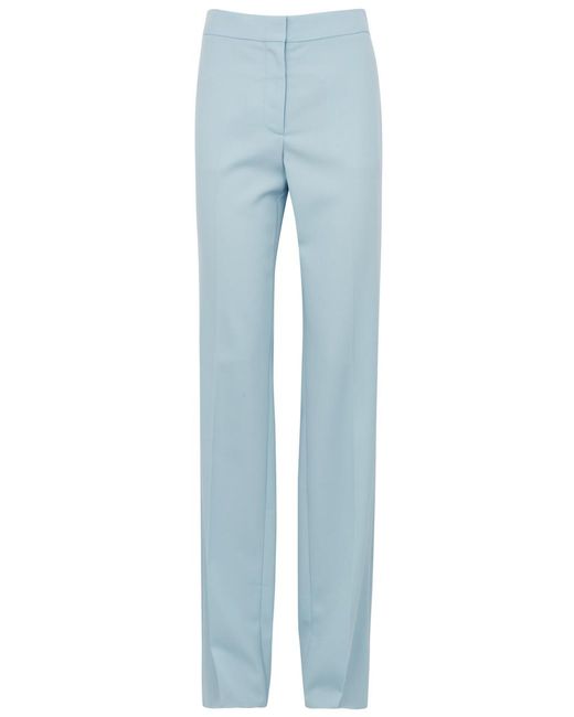Stella McCartney Blue Straight-Leg Wool Trousers