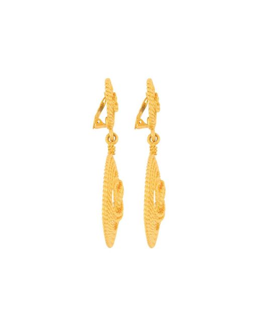 Susan Caplan Metallic Chanel Rope-Effect Clip-On Drop Earrings