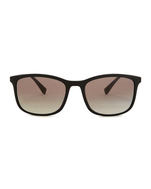 Prada Linea Rossa Brown Matte Square-frame Sunglasses