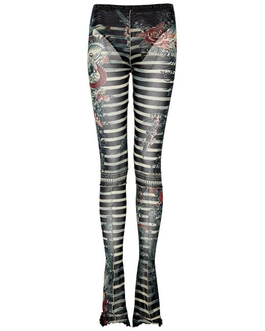 Jean Paul Gaultier Sailor Tattoo Flared Tulle leggings in