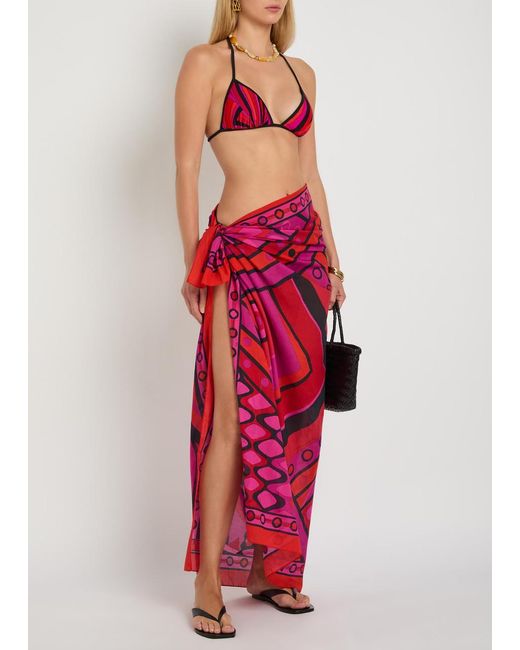 Emilio Pucci Red Printed Cotton Sarong