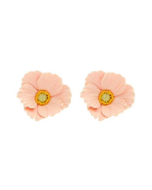 Jennifer Behr Pink Demetria Floral 18Kt-Plated Drop Earrings