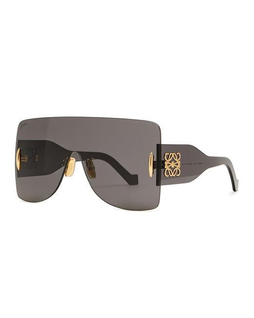 Loewe Gray Oversized D-frame Mask Sunglasses for men