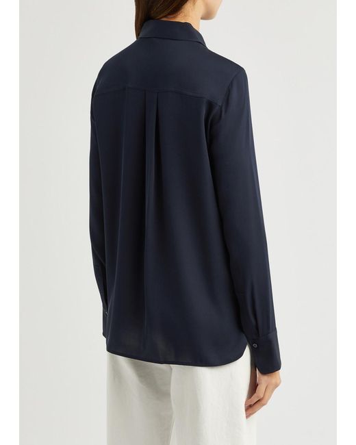 Vince Blue Stretch-silk Shirt