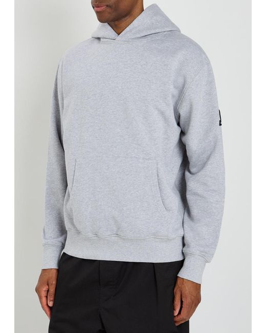 Sandbanks Gray Logo-Appliquéd Hooded Cotton Sweatshirt for men